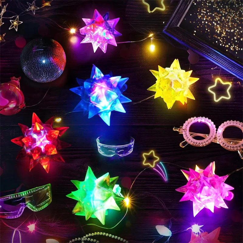 10-30pcs Flashing Crystal Star Necklaces Glow Necklaces LED Glow in The Dark Necklaces for Kid Birthday Christmas Gift Favor