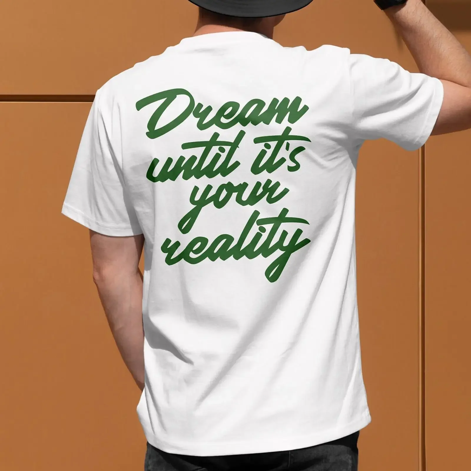 Dream Until It's Your Reality Motivational White Forrest Heavy Cotton T Shirt vintage Washed Soft Versatile Unisex Breathable
