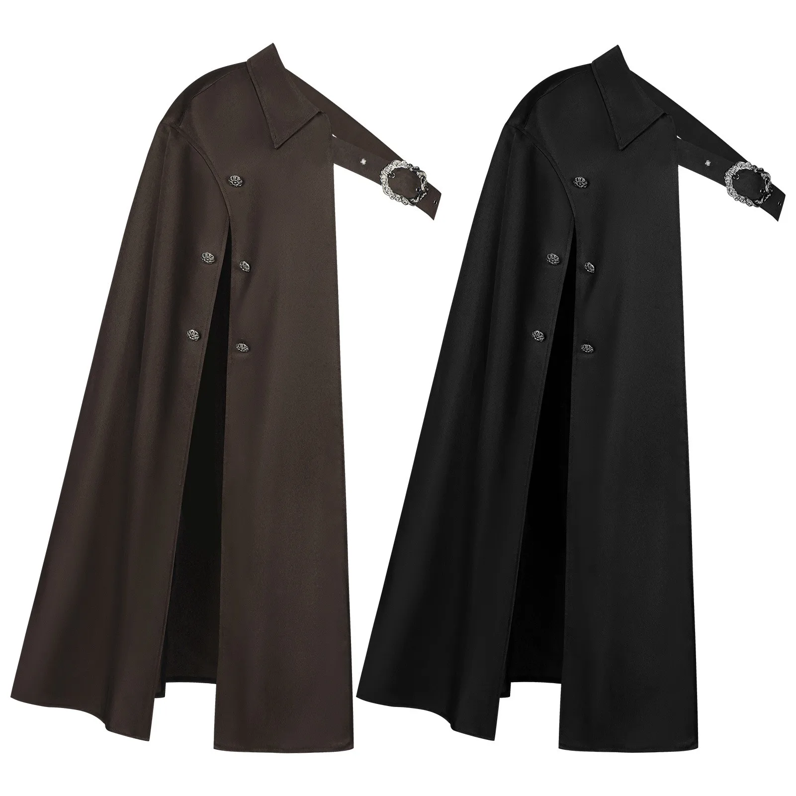 

Steam Punk Shoulder Shawl Half Shoulder Cloak with Belt Medieval Knight Performance Costume Women's Ethnic Stage Costume