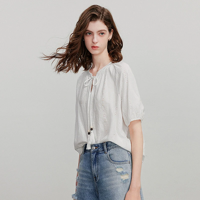 TOYOUTH Camicetta da donna 2025 Top estivi a maniche corte 8522030