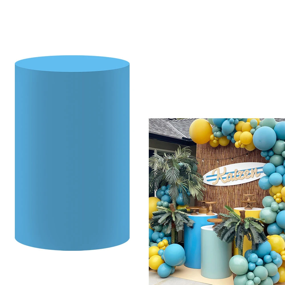 Pure Color Cylinder Pedestal Plinth Covers for Birthday Baby Shower Wedding Party Decorations,Elastic Fabric Props HP-122