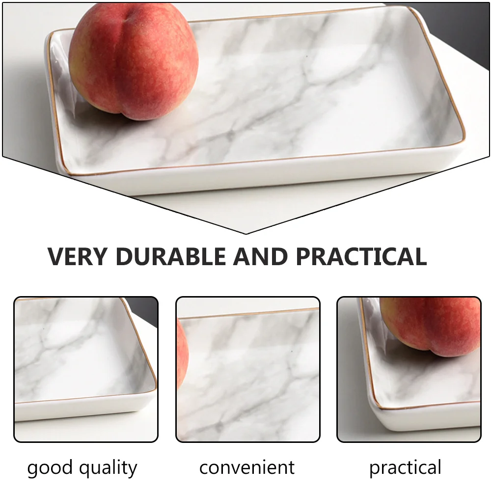 

1Pcs Marble Pattern Sundries Storage Tray Practical Desktop Organizer Tray Multipurpose Jewelry Holder