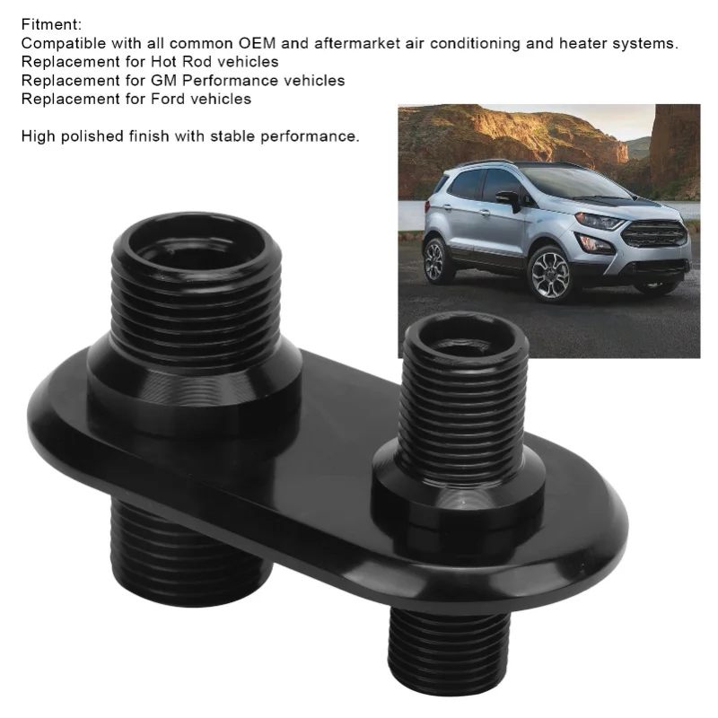 Universal 2-Port AC Bulkhead Connector Replacement For Hot Rod Car Air Conditioner Modification
