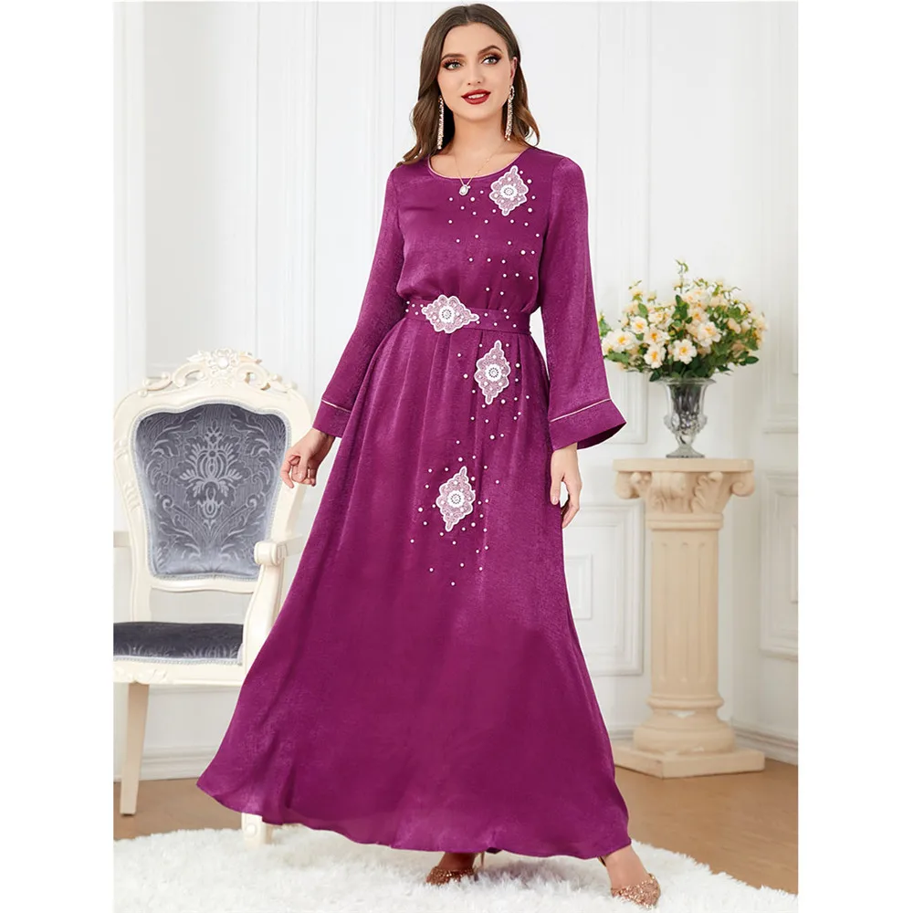 

Ramadan Abaya Beading Women Muslim Long Maxi Dress Dubai Kaftan Arab Robe Islamic Party Morocco Gown Jalabiya Evening Vestidos