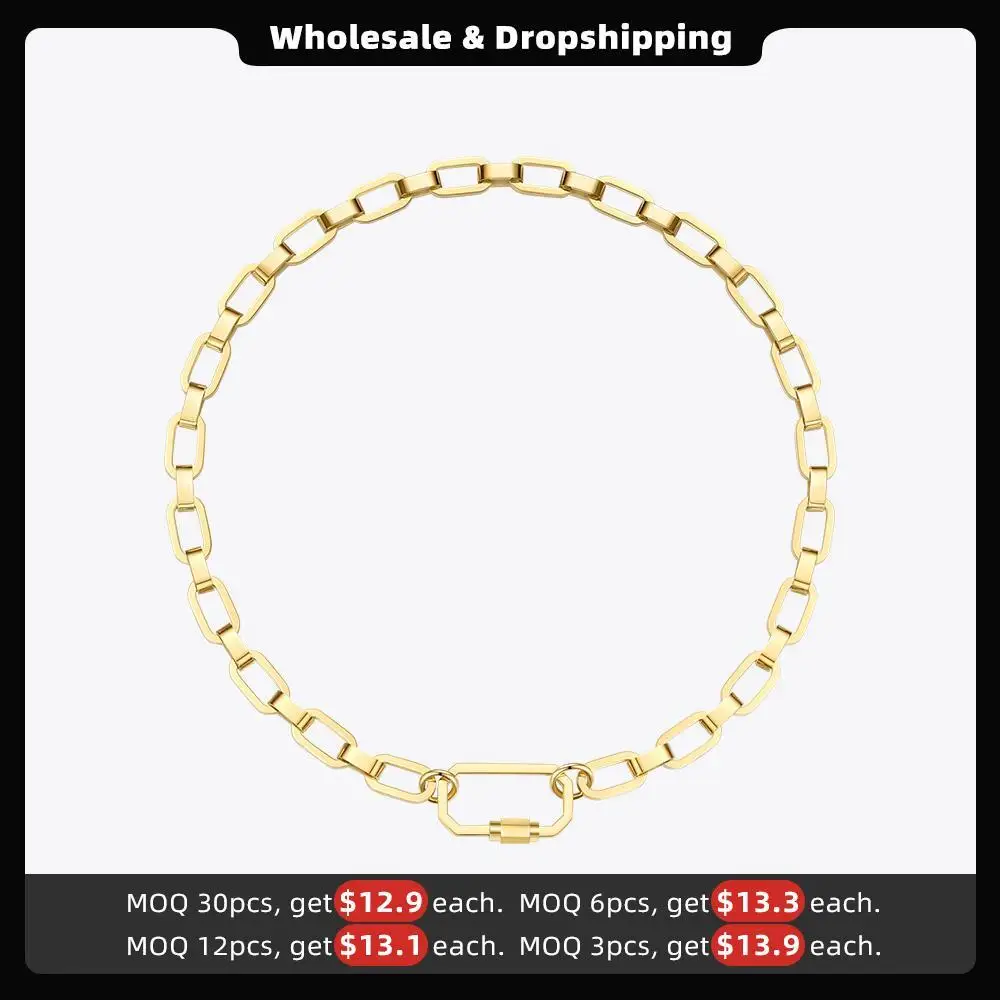 ENFASHION Hollow Screw Chain Necklaces For Women Gold Color Pendant Necklace Fashion Jewelry 2020 Stainless Steel Gift P203178