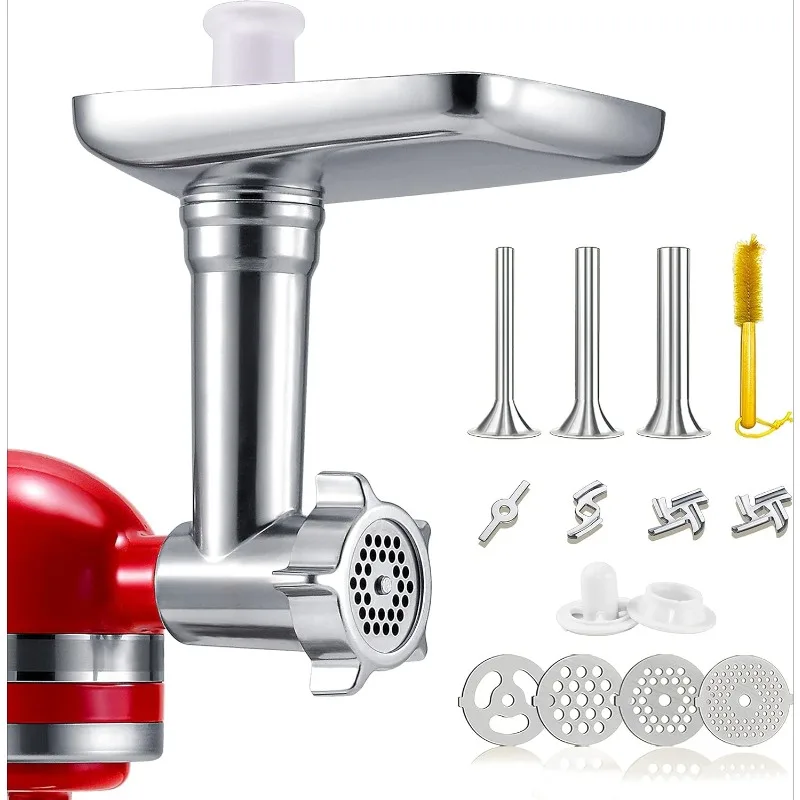 

Stainless Steel Meat Grinder Attachments for KitchenAid Mixers, Meat Grinder, Sausage Stuffer, Perfect Grinder Attachment for Ki