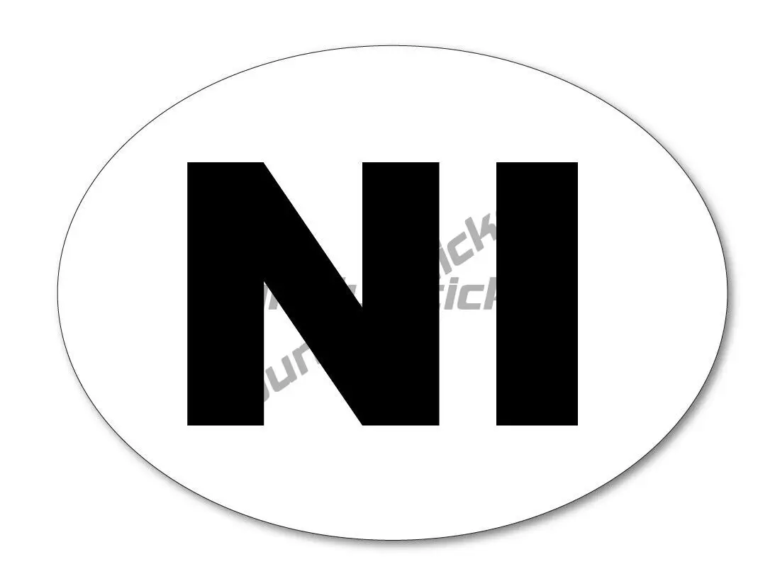 

NI - Northern Ireland Car Stickers - White Oval Flag, Car, Van Decal Sticker