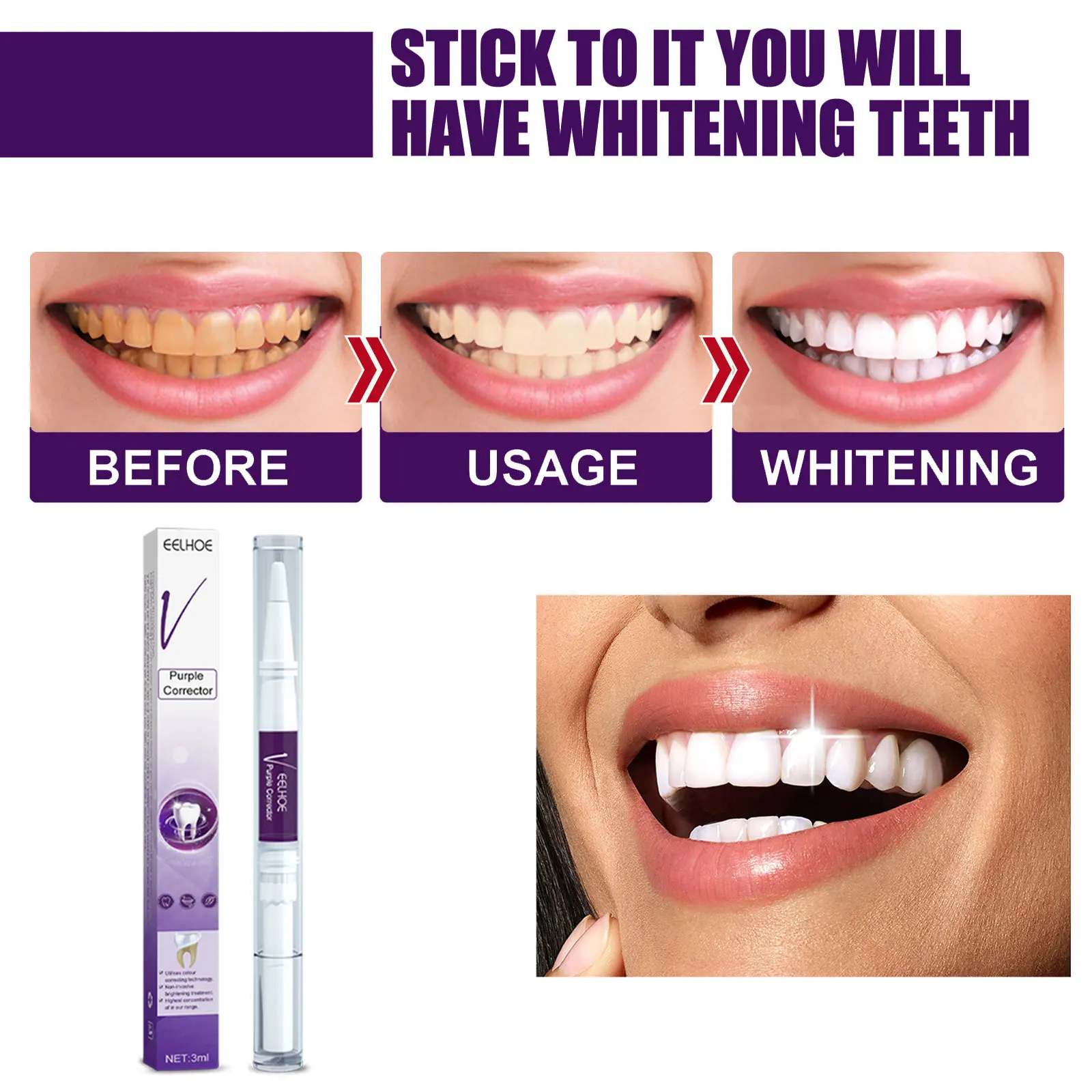 Whitening Toothpaste V34 Teeth Cleansing Mousse Removes Stains Repair Hygiene Whitening and Staining Teeth 50ml Odontologia