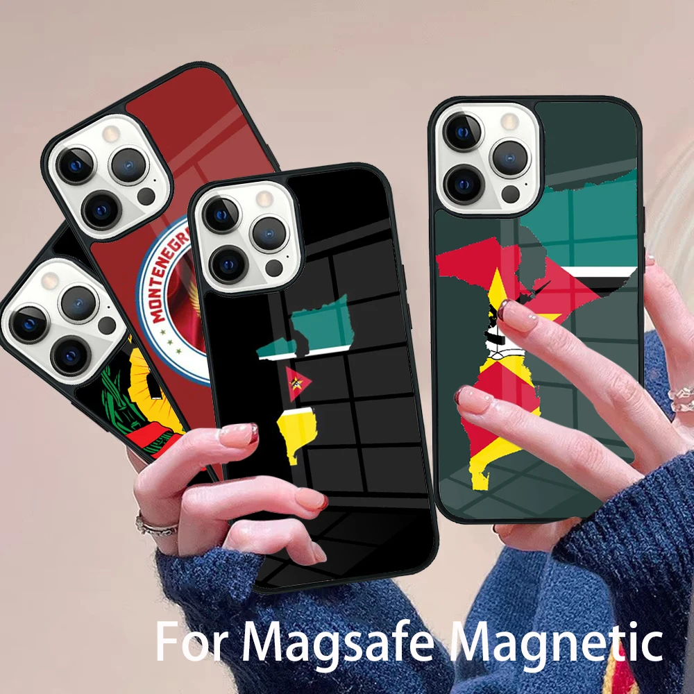 

Mozambique Flag Phone Case Magesafe Magnetic Wireless Charge Cover For IPhone 16 11 12 13 14 15 Pro Max Plus
