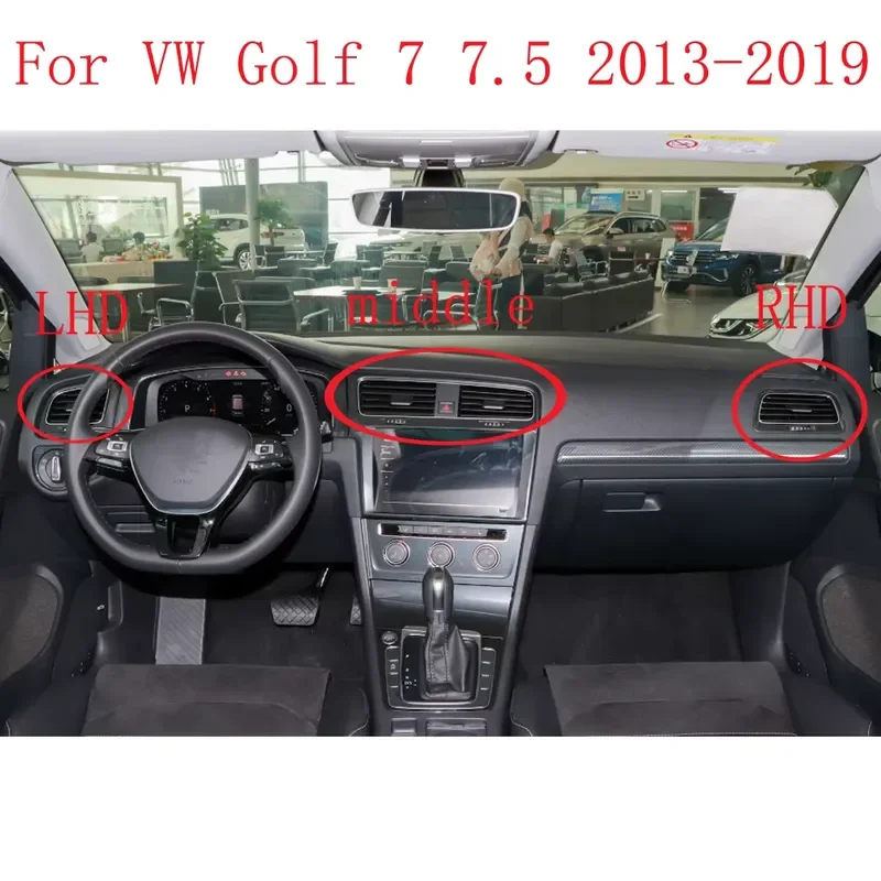 1 2 3pcs Car AC Vent Grille Outlet For VW Golf 7 MK7 MK7.5 2013-2019 Dashboard Air Conditioning Cover Trim Interior