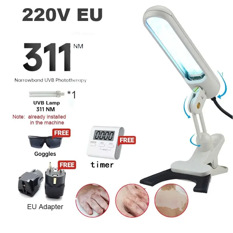 

Advanced UVB Phototherapy Lamp 311nm for Vitiligo, Eczema, Psoriasis Treatment – Professional Skin Care Solution