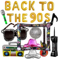 Back to the 90s Party Balloon Inflatable Disco Ball Radio Boom Box Mobile Phone Guitar Microphone Balloon 80s 90s Hip Hop Decors