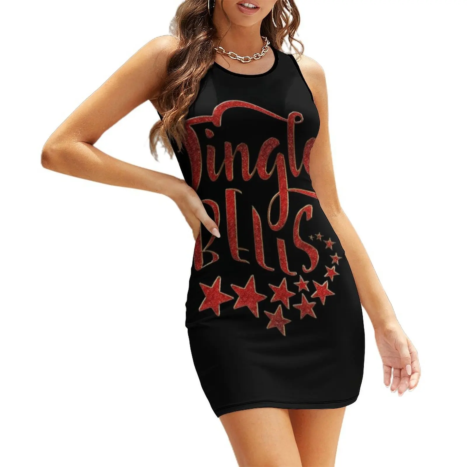 

Jingle Bells Sleeveless Sundress ceremony dresses Dance dresses elegant dresses for women Female clothing