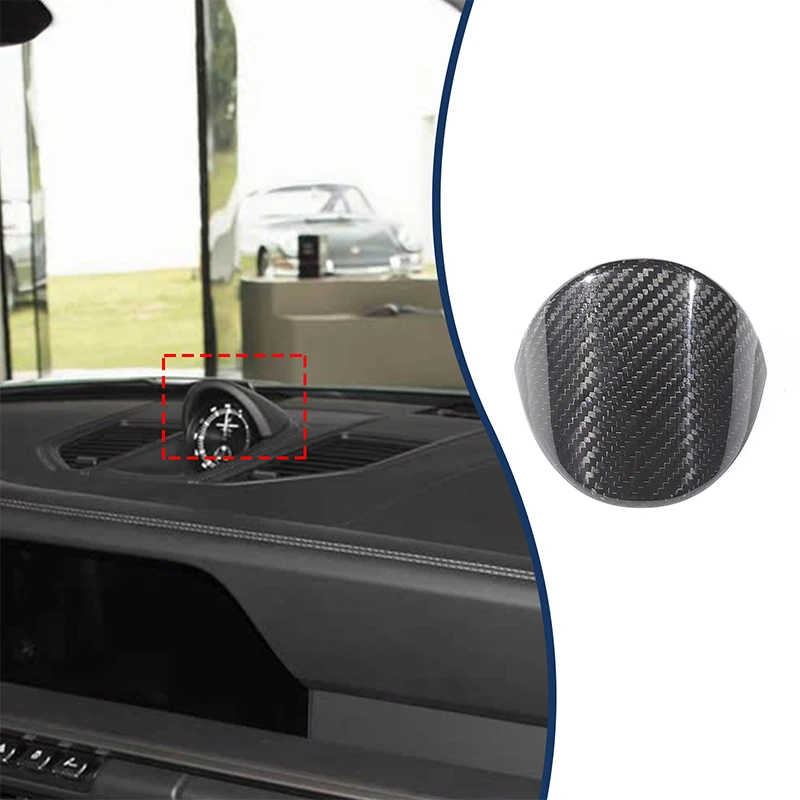 

1piece set Real Carbon Fiber For Porsche 911 2019+ Car Dashboard Clock Decorative Cover Sticker Interior Protection Accessories