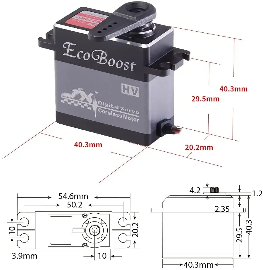 JX-Servomoteur numérique sans noyau CLS6322HV, 21kg, couple élevé, coque en métal, dent, pour voiture RC, bateau, bras de robot, pièce d'hélicoptère