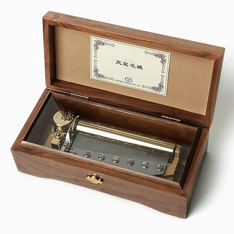 Rhythm 78 key wooden music box custom engraving high-end pop melody music creative marketing gifts