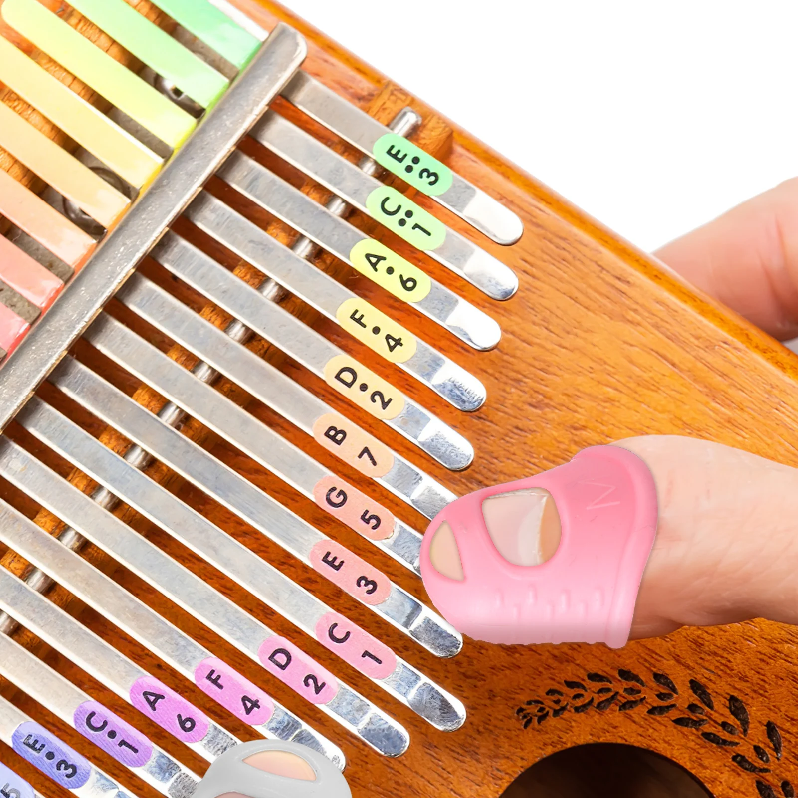 16 Pcs Ukulele Finger Cots Kalimba Covers Silica Gel Guitar Fingertip Protector Small