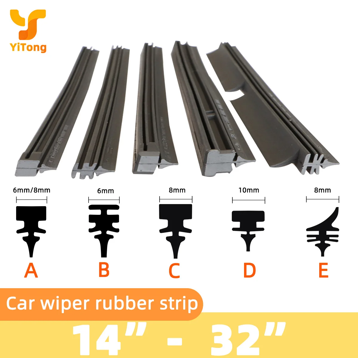 Yitong Car Wiper Rubber Filling Strip 6mm/8mm/10mm Multiple Model (Supplementary) 14in To 32in Car Insert Rubber Strip Wiper