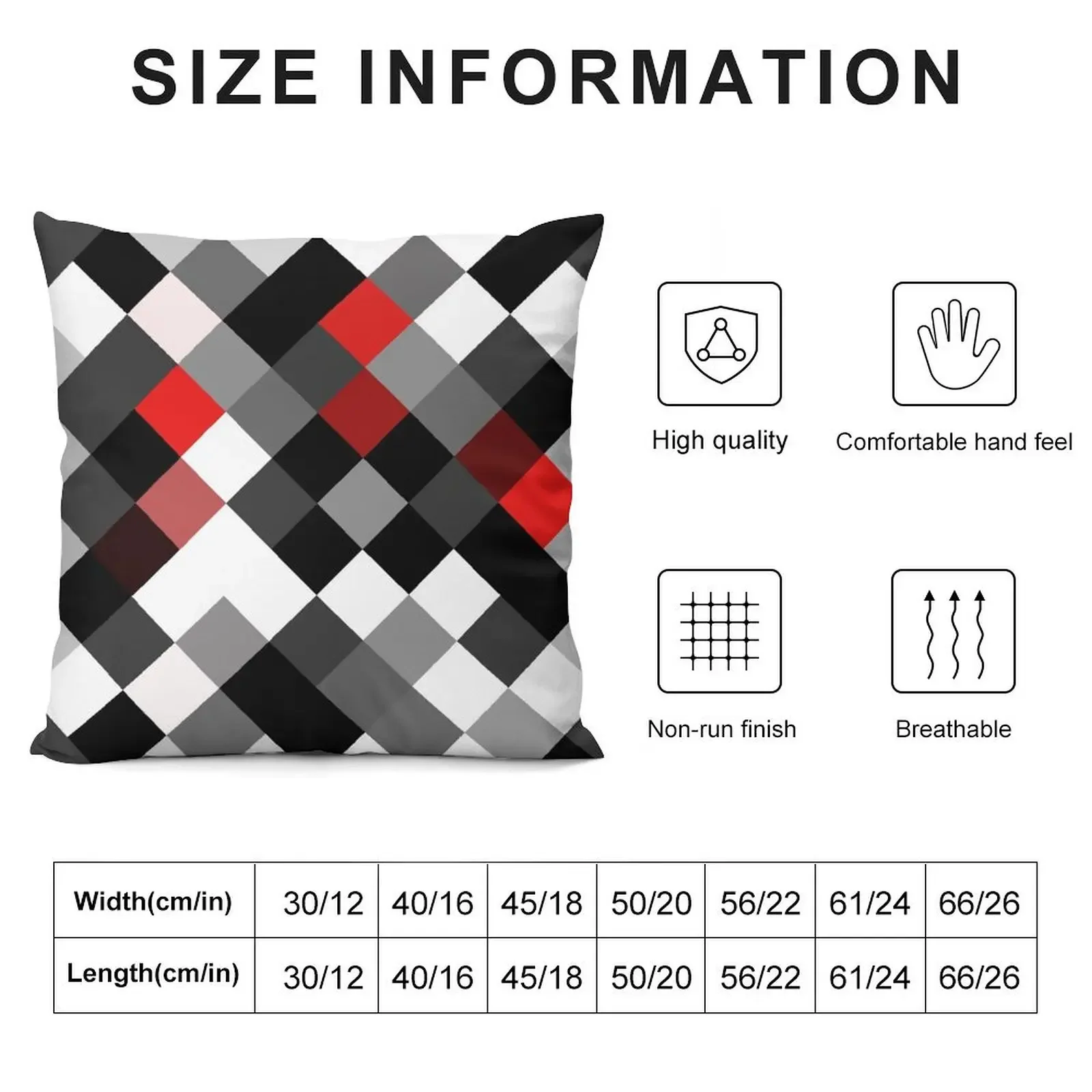 Bold Block Black White Red Diagonal Pattern Throw Pillow Sofa Cover pillowcases for sofa cushions Sofa Cushions Cover pillow