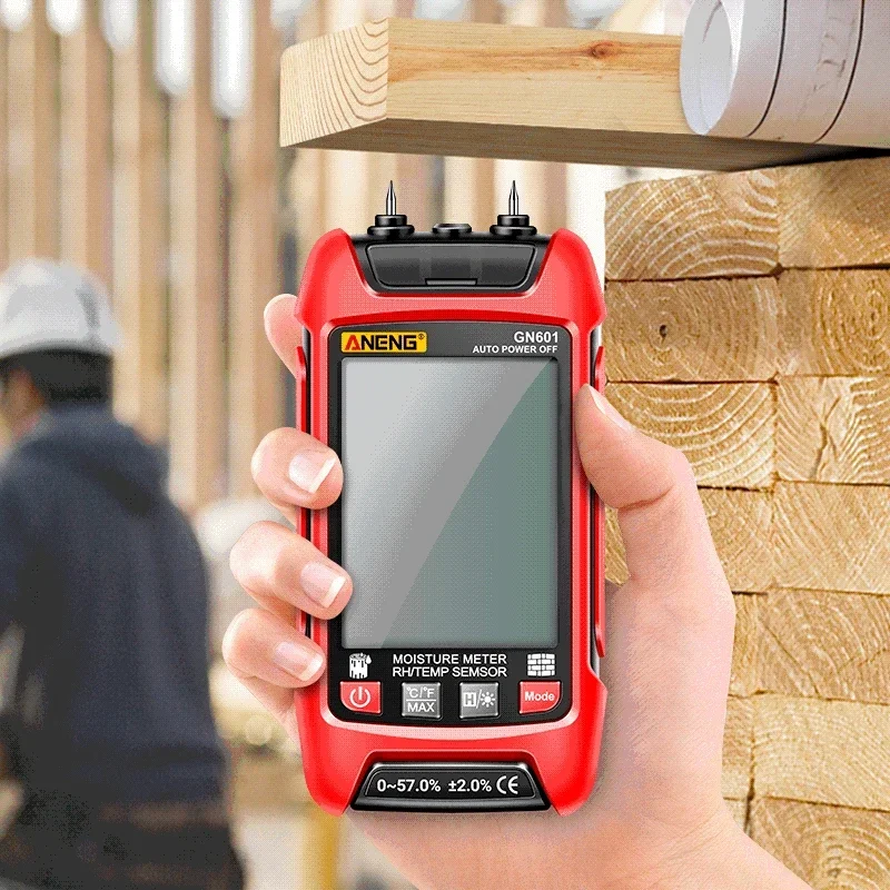 ANENG GN601 Digital Wood Moisture Meter Multiscene Measure 0~99.9% Display Timber Hygrometer Wood Humidity Tester Detector tools