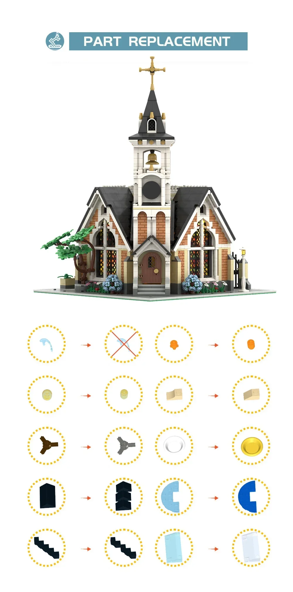 St. Joseph\'s Memorial Church Model Building Blocks Set MOC Modular Architecture Collection 3118PCS Bricks Toys Christmas Gift