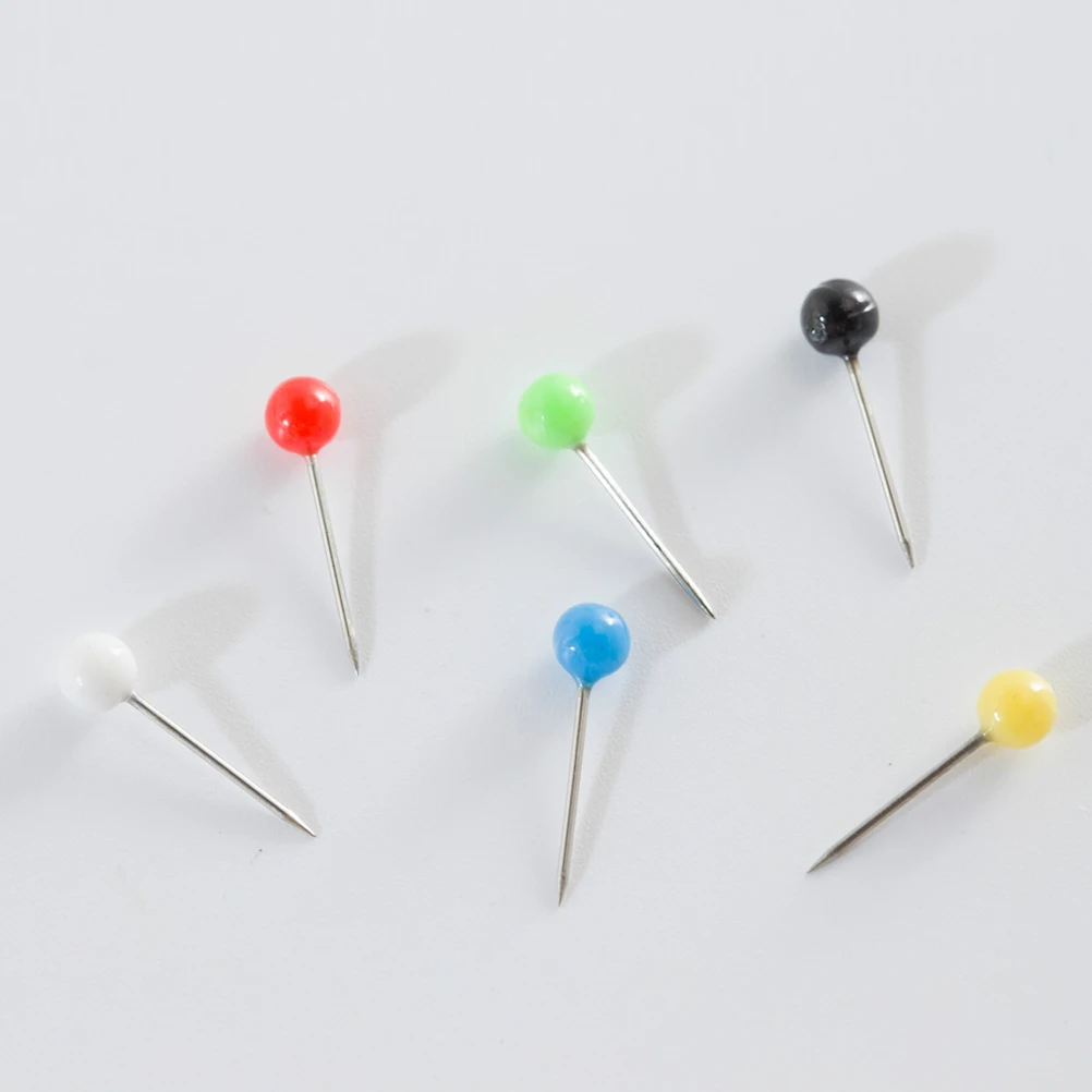 

500 Pcs Colorful Pushpins Round Map Drawing Tacks 10 Colors Reusable Office DIY Bulletin Board Travel Fabric