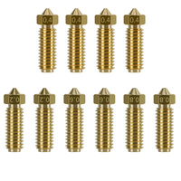 10pcs Set 0.4/0.2/0.6/0.8mm Brass Nozzle For 3D Printer Nozzle For Anycubic For Kobra 3 FDM Parts For 3D Printer Accessories