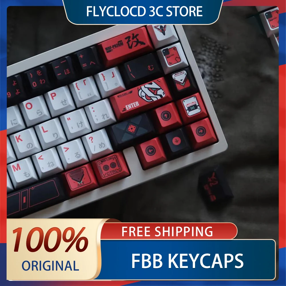 FBB Original Keycaps Red heresy PBT sublimation customized keyboard 145 Keys Mechanical Keyboard Keycaps Accessories Gamer Gifts