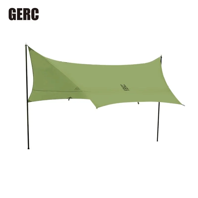 GERC Outdoor Arched Hexagonal Awning Tent Camping TC Cotton Picnic Shade Sun Protection Rain Camping Cloth Shade