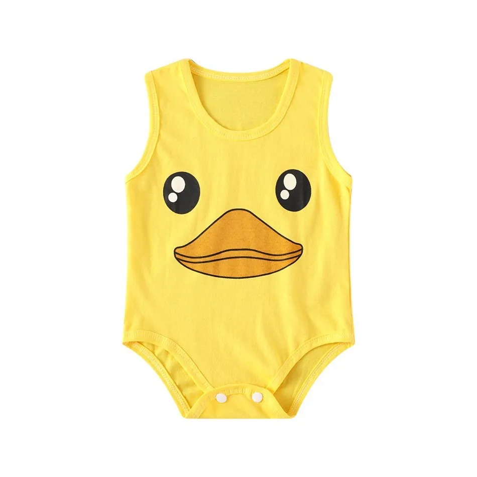 Macacão sem mangas de bebê recém-nascido, macacão infantil, macacão de desenho animado, roupas casuais, menino, menina, verão, 1 pc, 0-2 anos