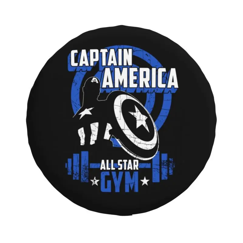 Custom Captain America Gym Spare Wheel Cover for Jeep Hummer 4WD Trailer Tire Protector 14