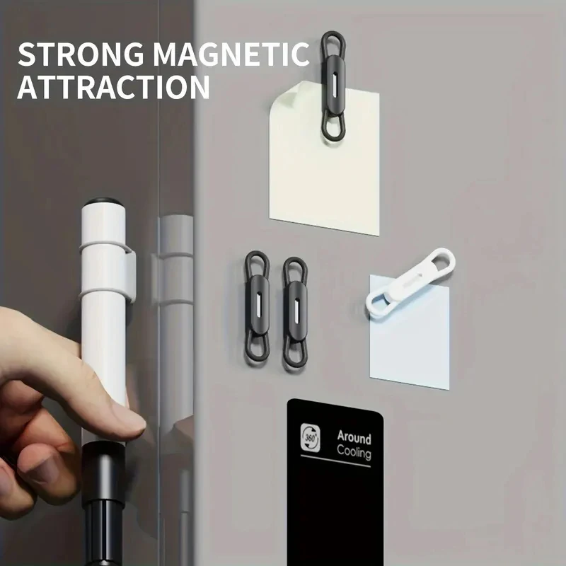 6 Colors Magnetic Pen Holder | Adjustable Silicone Marker Hooks | Strong Magnet for Whiteboard & Fridge. No Glue, No Nails, Reus
