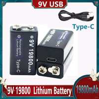 100% New 9V USB Rechargeable Li-Ion Battery 9V 19800mAh is Suitable For Camera and Other Series of Electronic Products+USB Line