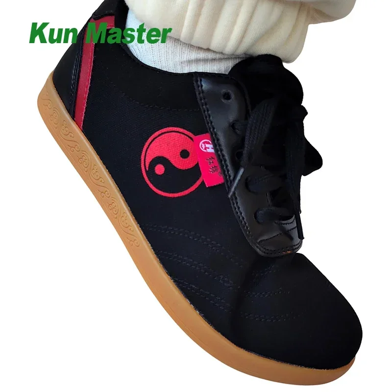 Martial Art Shoes Tai Chi Shoes Wushu Kung Fu Sports Sneakers Canvas Breathable Unisex Anti-Slippery Flexible Rubber Sole Black