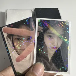 SKYSONIC 50pcs Kpop Card Sleeves 61x91mm 20C Star Bling Holder For Holo Postcards Top Load Films Photocard Game Cards Protector