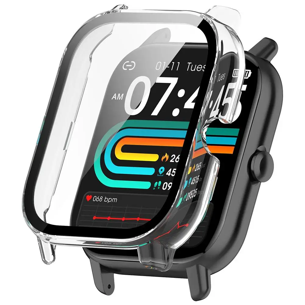 Smartwatch Protective Case For Nerunsa P66D 1.85 Inch Watch PC+tempered Glass Film Integrated Case Protective Cover