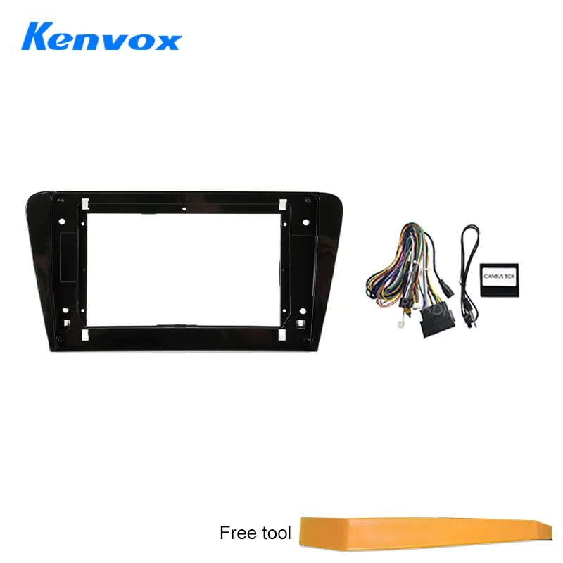 KENVOX Car Android Radio Frame For SKODA Octavia 3 A7 2013 2018 9 inch 2DIN Fascia Stereo Panel Harness Wire Canbus Box Cord