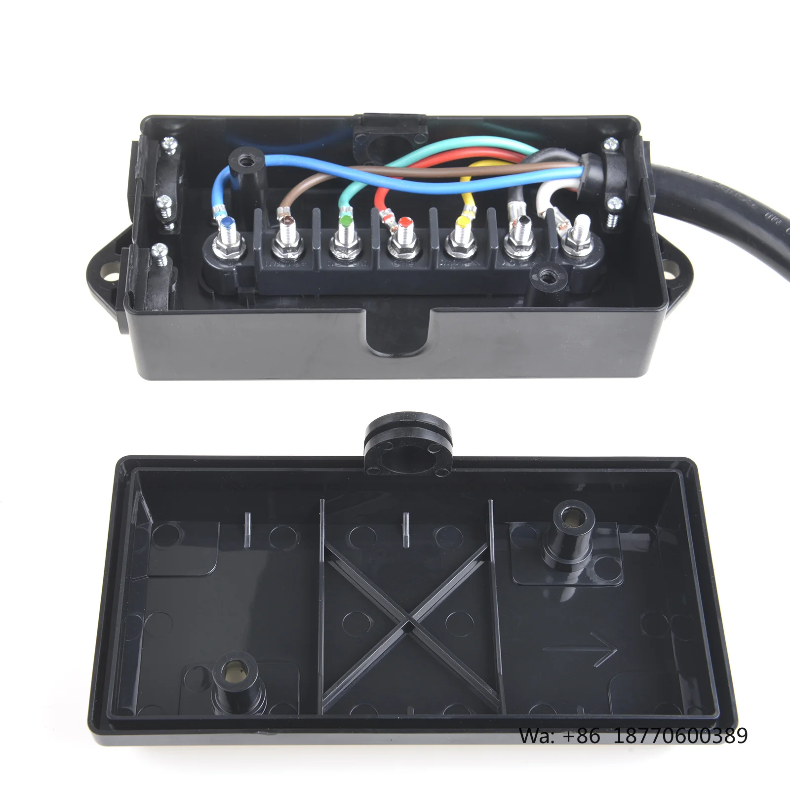 4/8FT Trailer Cord with Junction Box/Breakaway Switch/Plug Holder 7 Way Trailer Accessories RV Trailer Cable Kit