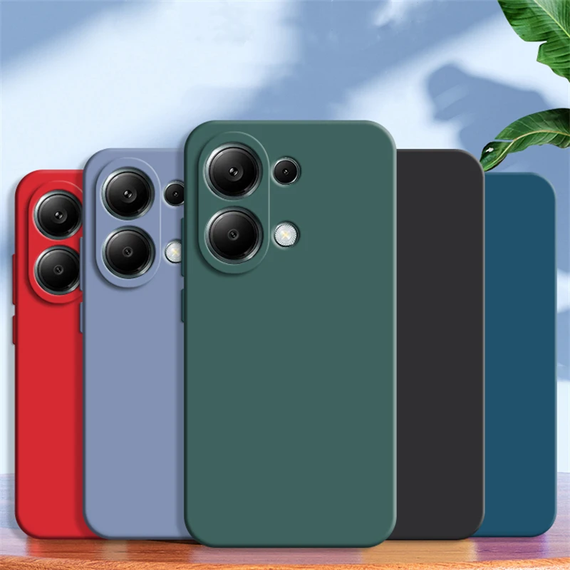 Flüssiges Silikon, schlichte Gummi-Schutzhülle für Xiaomi Redmi Note 13 Pro Plus 5G Matte Case Redmi 13 13C 13X Rückseite