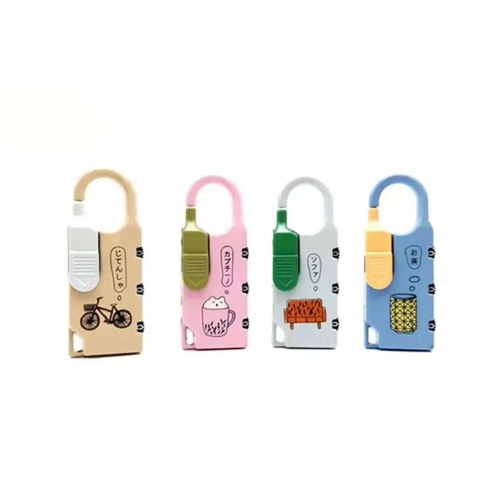 Cute Lock Padlock Code Luggage Lock Box Locker Cabinet Drawer Digital Mini Locker 3 Digit Combination Padlock