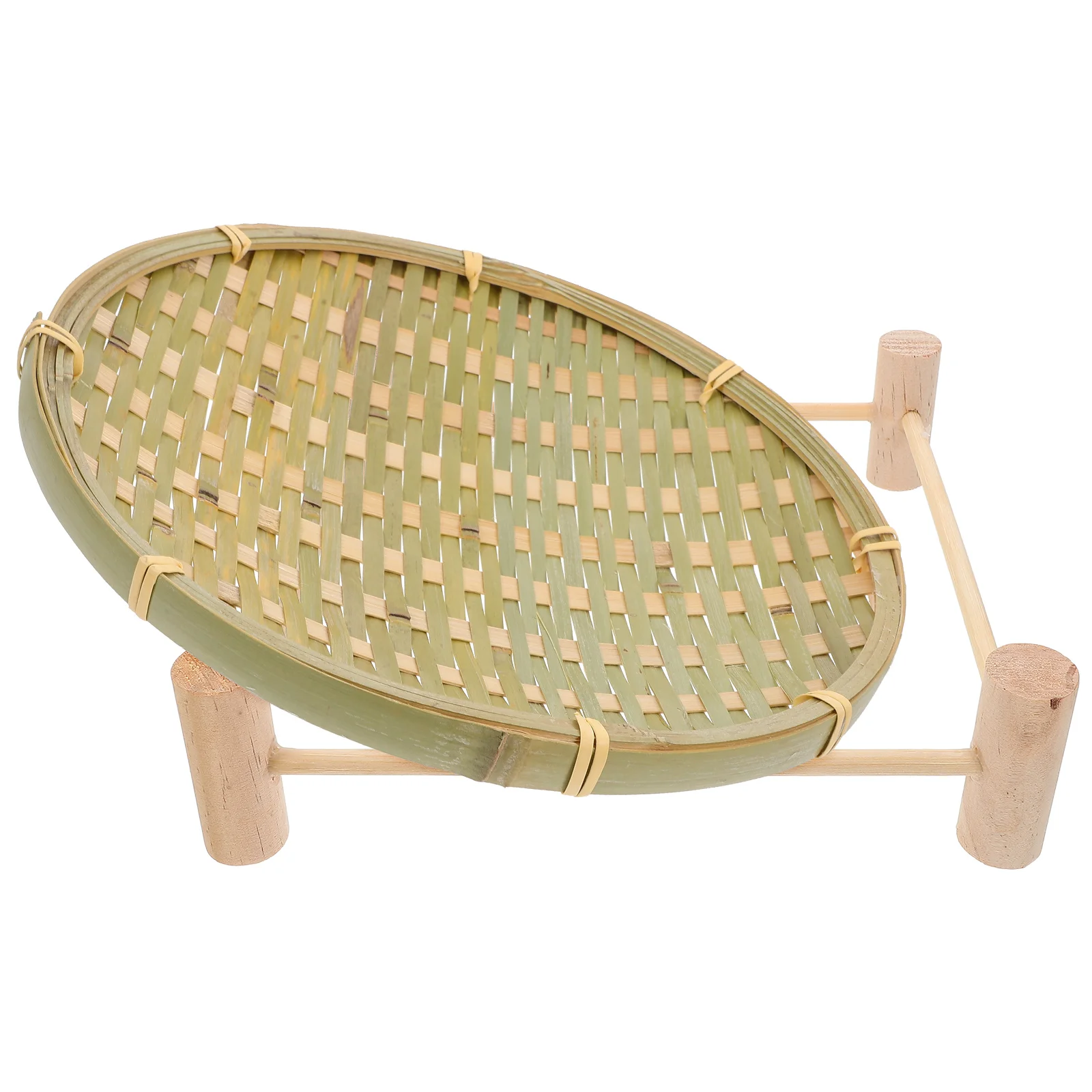 

Bamboo Basket Handmade Woven Baskets for Fruit Snack Bread Tray Counter Display Storage Kitchen Round Hotel Restaurant