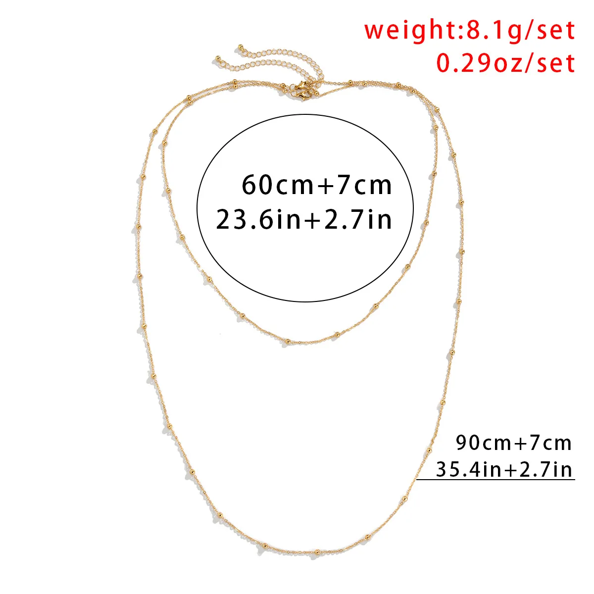 Vintage Beads Long Sweater Collar Necklace Women's 2023 Multi Layered Simple Gold Color Metal Fashion Girl Charm Jewelry