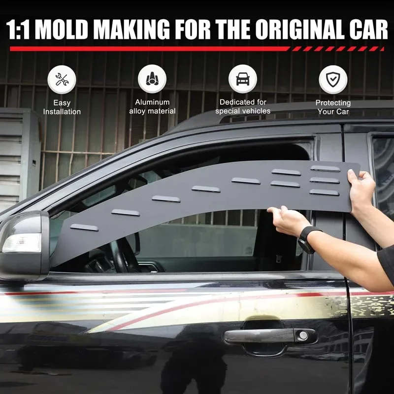 

For Ford Ranger Wildtrak T7 T8 2015-2022 Aluminum Alloy Black Car Front Window Ventilation Blinds Panel Car Accessories