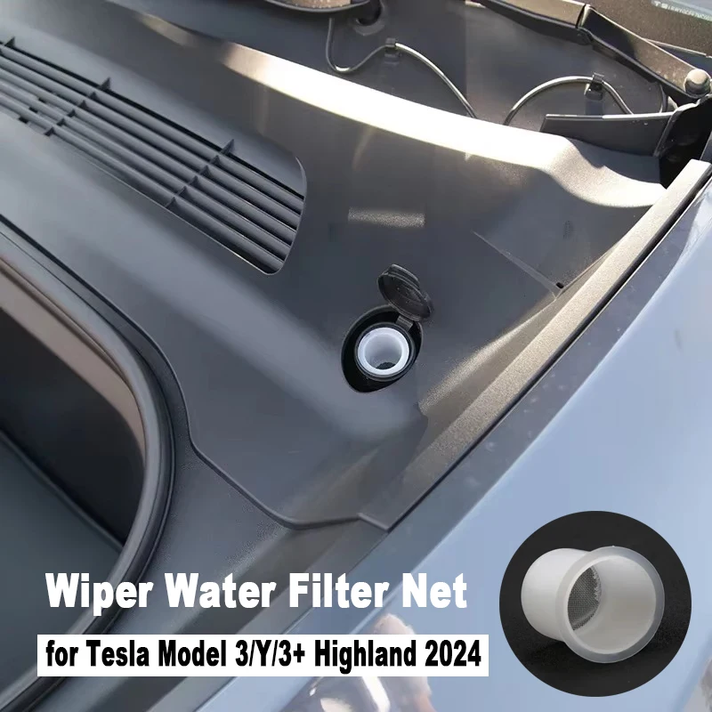 Wischer-Wasserfilternetz pour Tesla Model Y 21–24 Fronthaubenfilter Wischerbehälter Füllanschluss Trichternetz Modell Y Juniper 2025 Teile