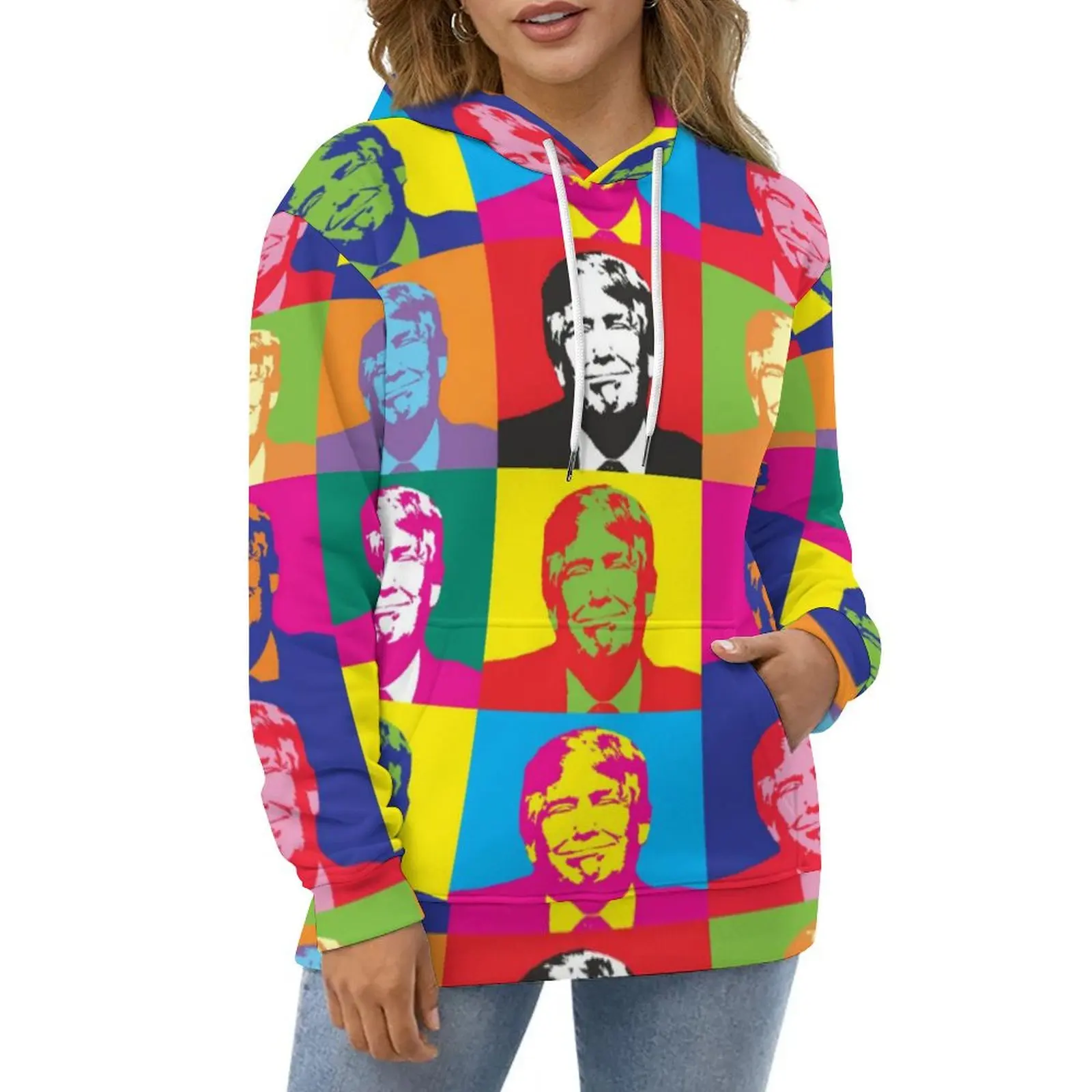 Pop Art Casual Hoodies Tack Donald Trump Meme Funny Custom Loose Hoodie Autumn Long Sleeve Hip Hop Oversized Sweatshirts