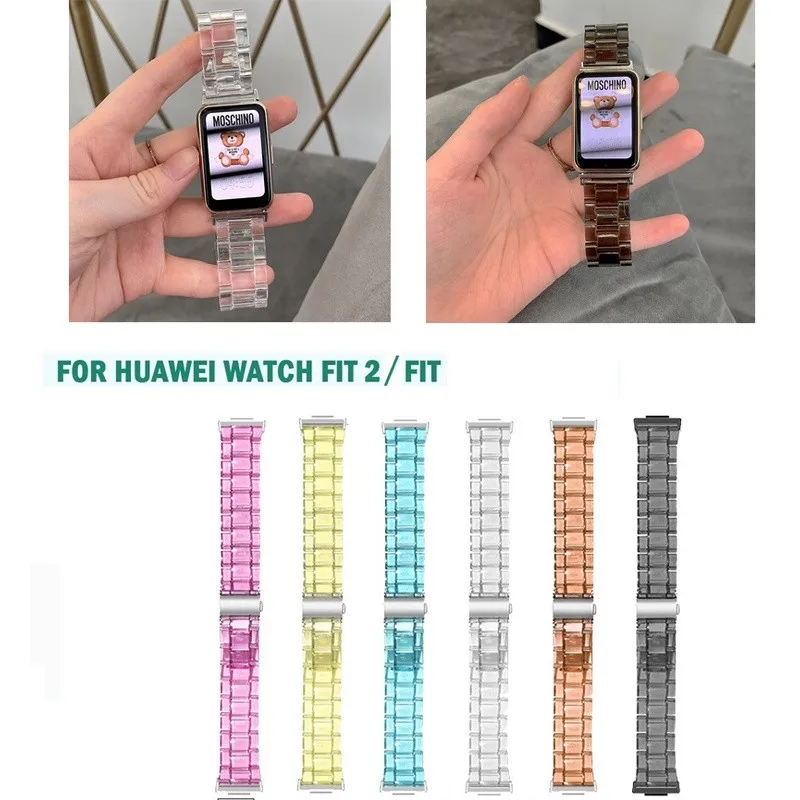 Transparent Resin Strap for Fitbit Versa 3 4 Sense 2 Versa4 Versa3 watch Replacement Band Women Men Bracelet