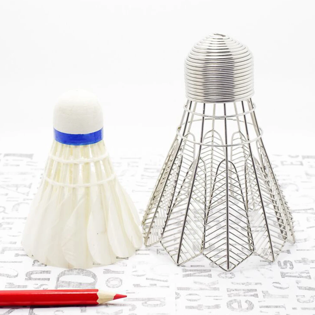 

Badminton Pen Holder Holders Pencil School Supplies Metal Container Shaped Stainless Steel