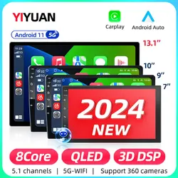 2 Din Android 7 9 10 Inch Car Multimedia Video Player 2DIN Stereo Radio GPS For Tesla Style Nissan Hyundai Kia Toyota Honda