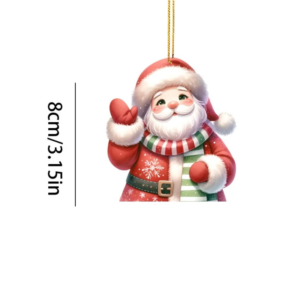 Leuke 2D Mini Kerstman Oude Man Acryl Kerst Hangende Cartoon Hangende Accessoires Thuis