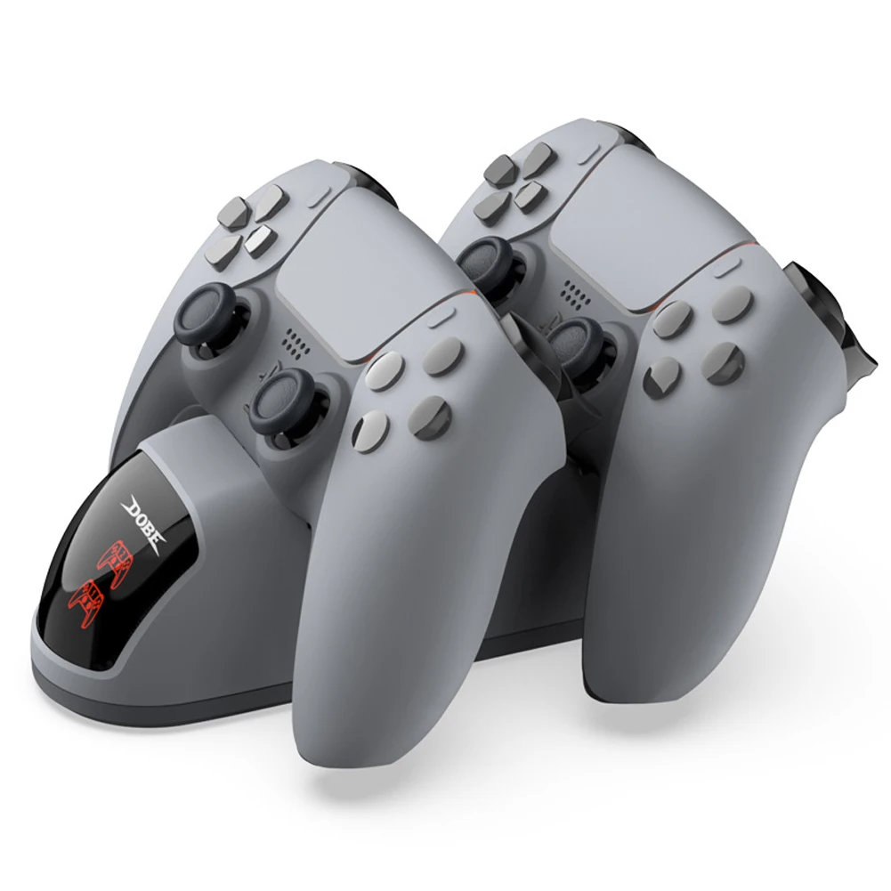สีเทา Controller Charger สําหรับ PS5 Dual Fast CHARGING Station Dock สําหรับ PlayStation 5 Wireless Controller 30th ANNIVERSARY สีเทา